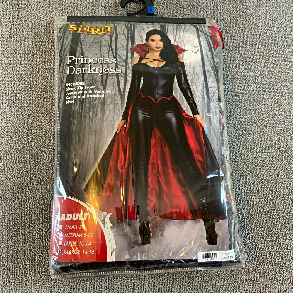 Spirit Princess Darkness Adult XL Vampire Costume Complete Outfit Zip Front
